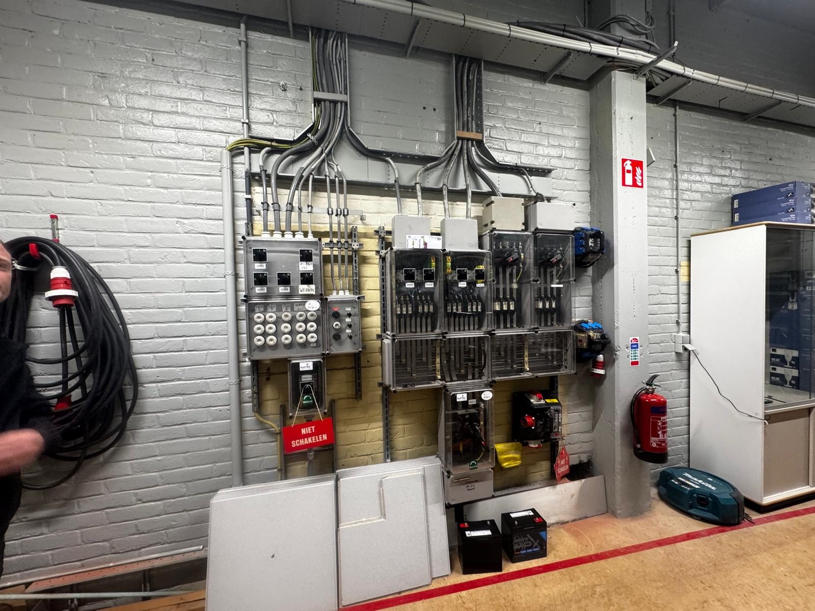 Tijdelijke stroomverdeling tijdens de bouw