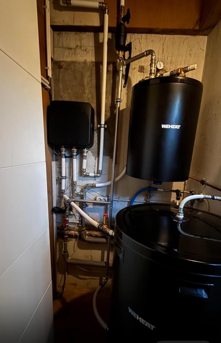 WeHeat-warmtepomp met boilervat in een woning